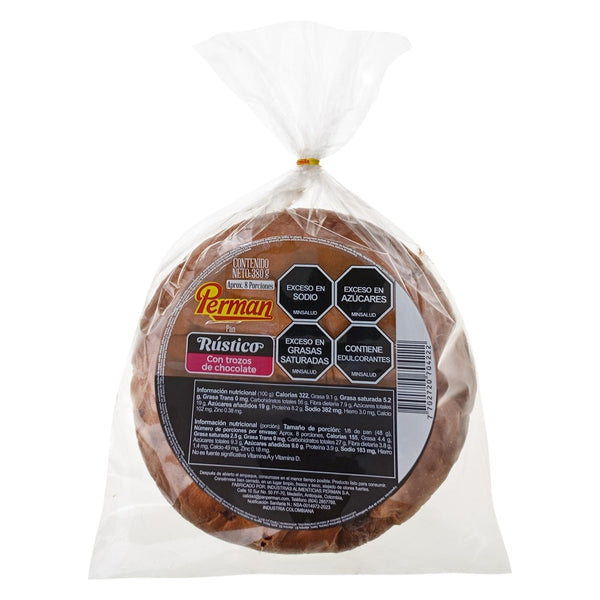 PAN RUSTICO PERMAN CON TROZOS DE CHOCOLATE 380 GR